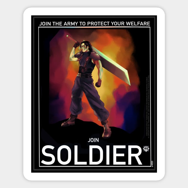 Angeal Hewley poster SOLDIER Sticker by Saoghal